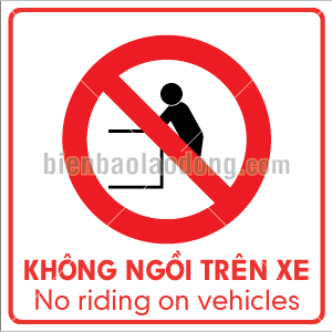 Biển cảnh báo cấm ngồi lên xe nâng forklift